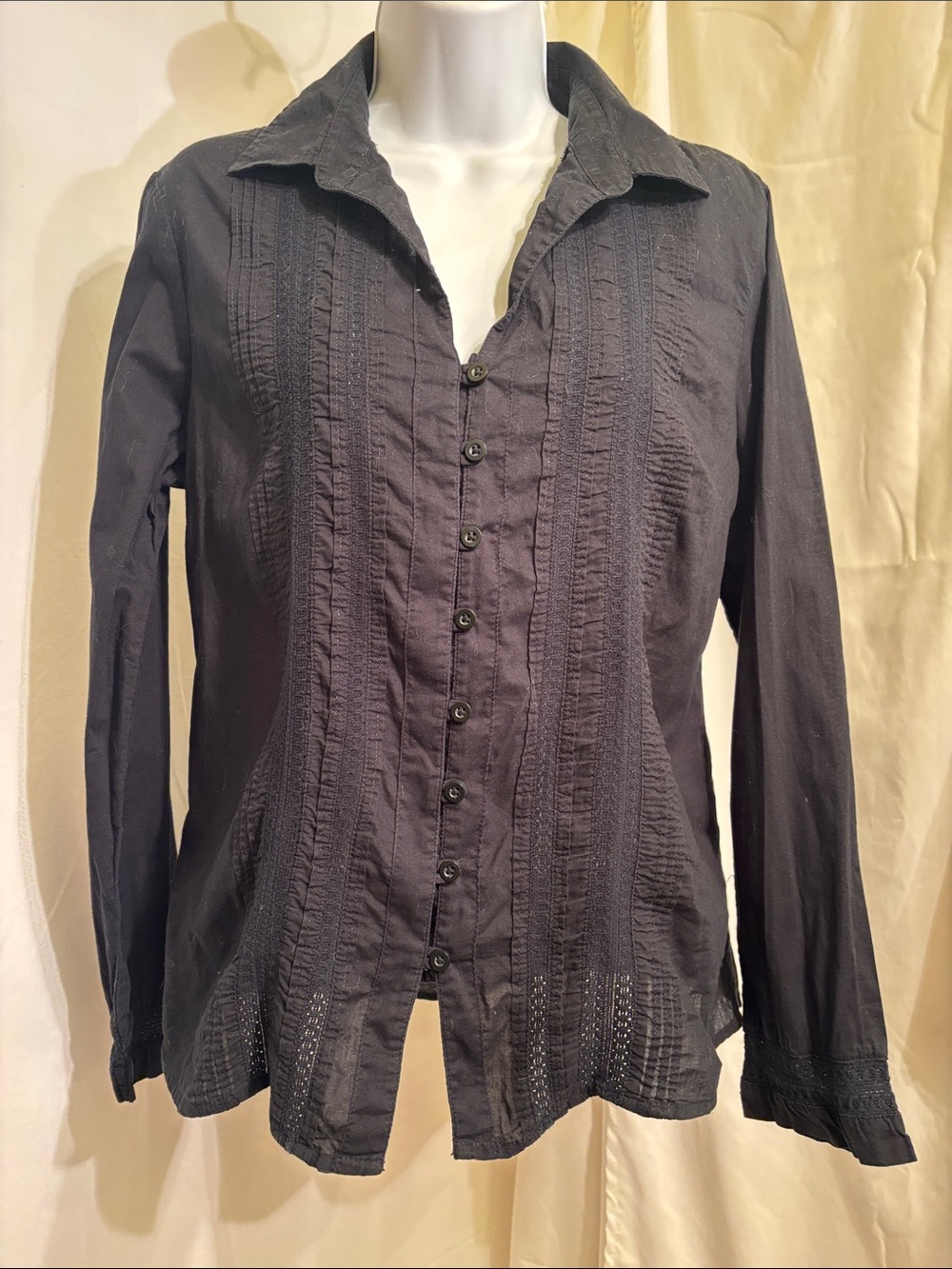 Josephine Chaus black cotton blouse